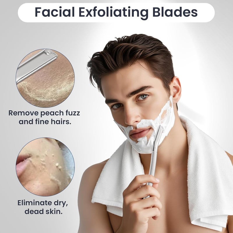 AIBRIT Dermaplaning Tool for Face, Dermaplane Razor for Peach Fuzz with Metal Grip, Professional Eyebrow Razor for Women, Facial Razor for Women Silver (12 Replaceable Blades) - Image 5